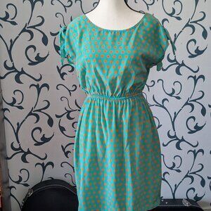 Mint & Orange Polka Dot Dress